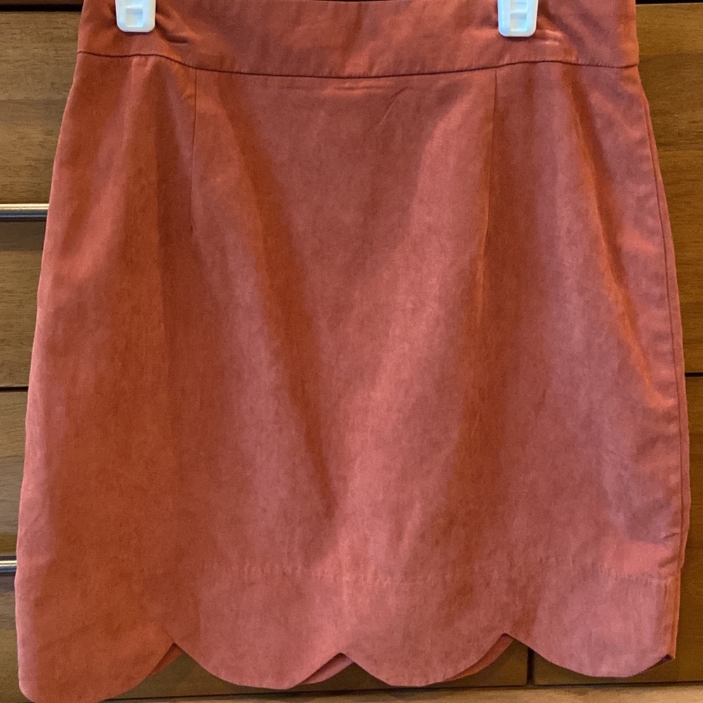 Burnt orange scallop skirt